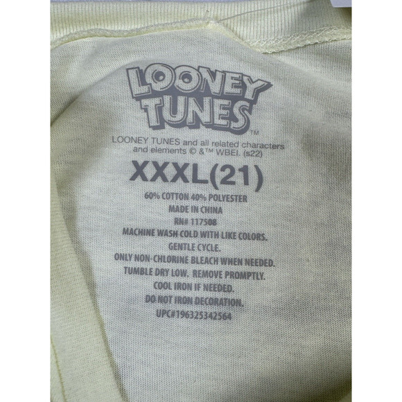 Looney Tunes Tweety Bird T-Shirt Crew Neck Yellow Juniors Size 21 XXXL - Picture 6 of 8